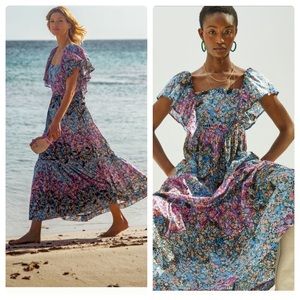 Anthropologie clementina eyelet maxi dress